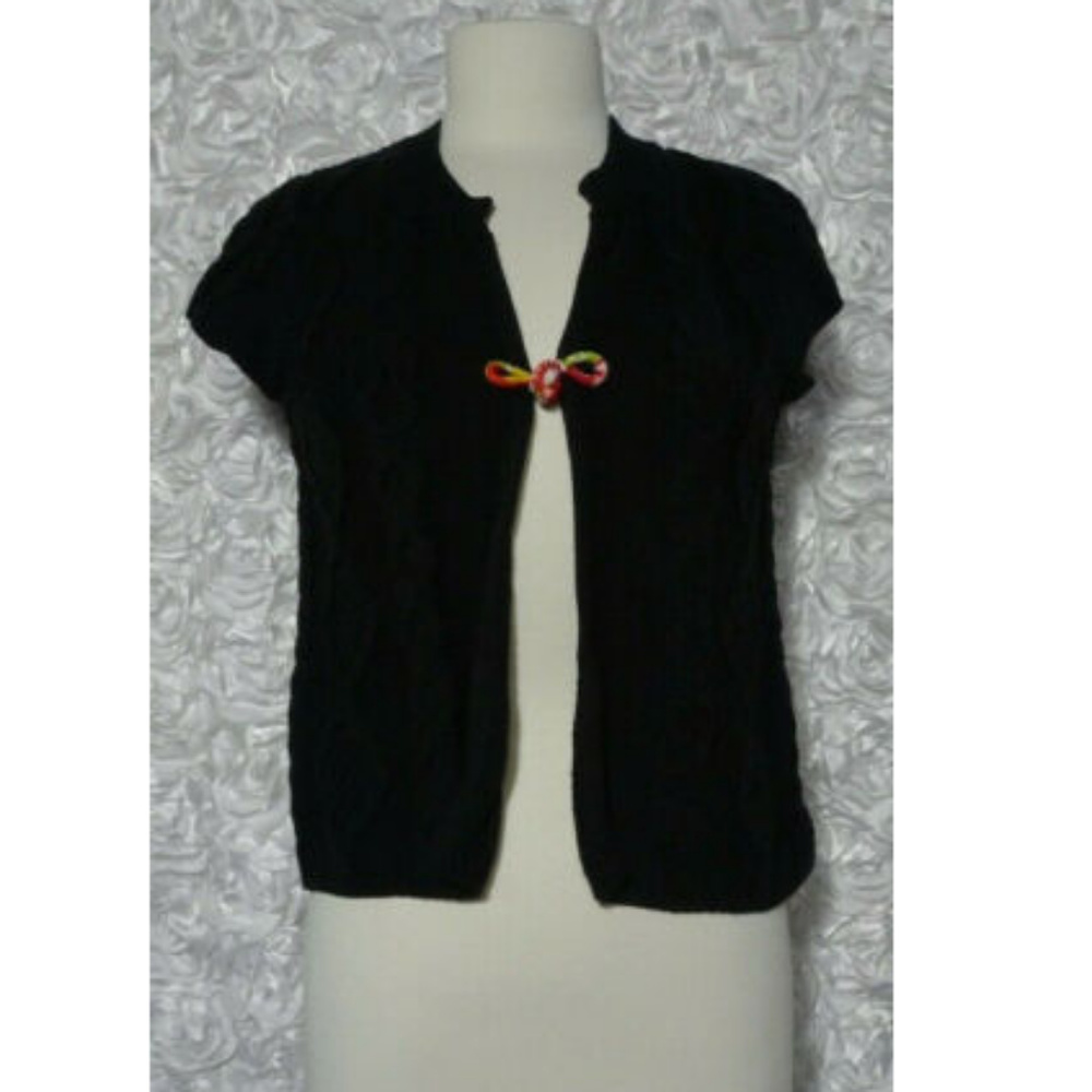 FREE PEOPLE Black Cardigan Short Sleeves Size XS